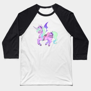 Pastel Goth Carousel Unicorn Baseball T-Shirt